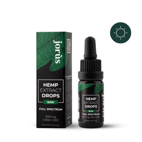 CBDa + CBD 10% (1000 mg) Kanapių aliejus Pilno spektro RAW, 10 ml
