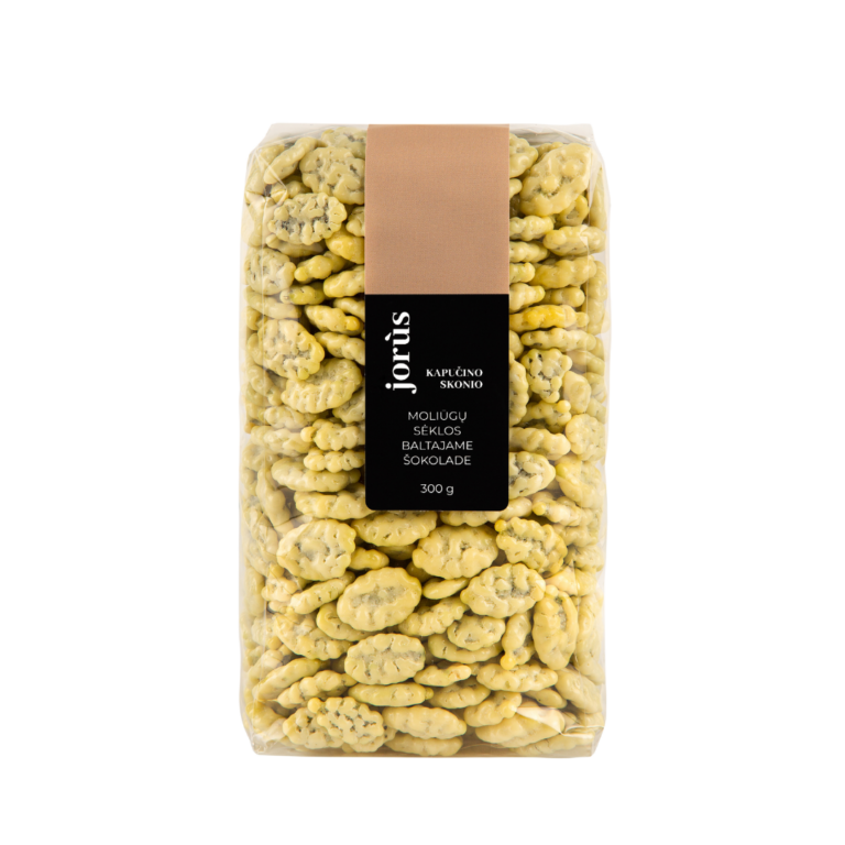 Kapučino skonio moliūgų sėklos baltajame šokolade, 300 g.